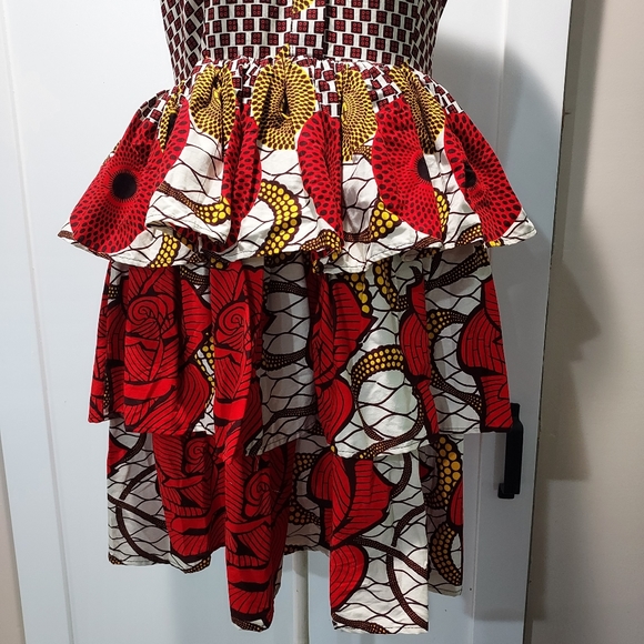 Mae Otti Red Rose Print Layered Dress - Picture 4 of 16